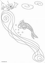 Koi Coloring Fish Pages Popular sketch template