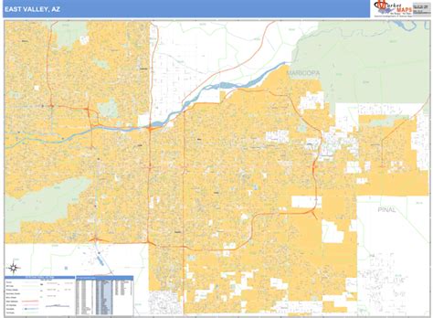 East Valley Metro Area Az Zip Code Maps Basic