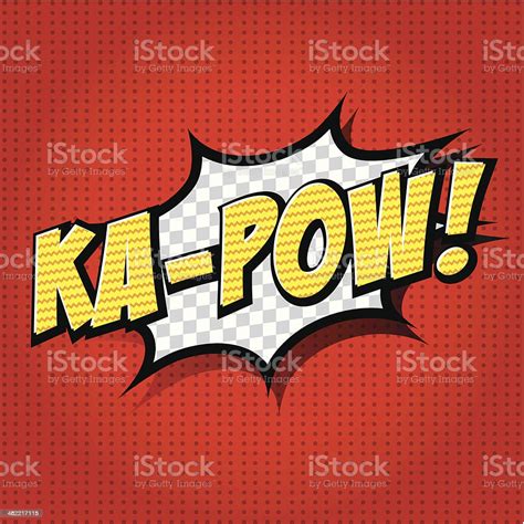 animated comic speech bubble with the words kapow stock illustration