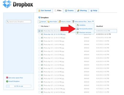 permanently delete files  dropbox business insider