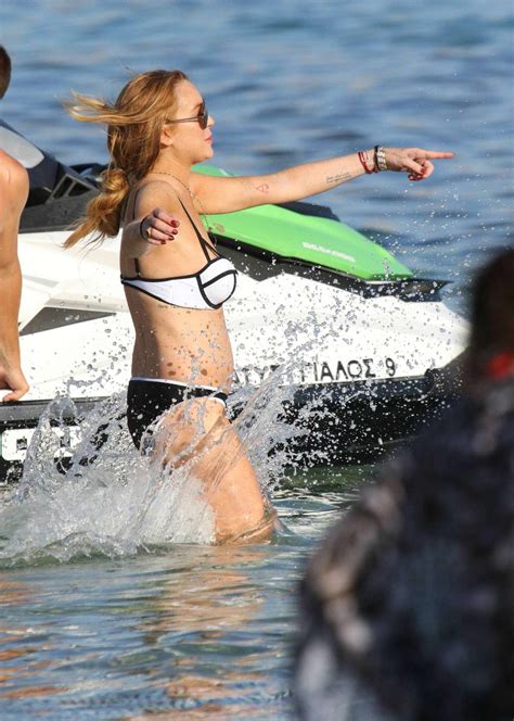 Lindsay Lohan – Bikini Candids In Mykonos – Gotceleb