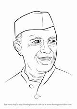 Nehru Jawaharlal Draw Drawing Step Outline Gandhi Drawings Freedom Fighters Pencil Easy Politicians Tutorials Indian Drawingtutorials101 Learn Getdrawings sketch template