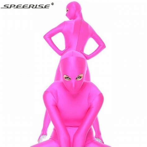 speerise womens hot pink nylon lycra spandex zentai suit costume