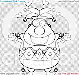 Jester Pudgy Arms Open Outlined Coloring Clipart Vector Cartoon Cory Thoman sketch template