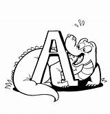 Alligator Coloring Pages Kids Color Printable Cartoon Cliparts Clipart Library sketch template