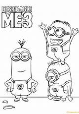 Minions Despicable Pages Coloring Color Printable Print sketch template
