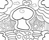 Coloring Pages Trippy Mushroom Weed Lineart Color Printable Psychedelic Drawings Stoner Deviantart Abstract Hippie Mushrooms Peace Template Hawaiidermatology Colors Printablee sketch template