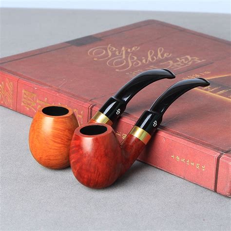 import small size briar tobacco pipe bent type wooden smoking tobacco pipe heather wooden pipe