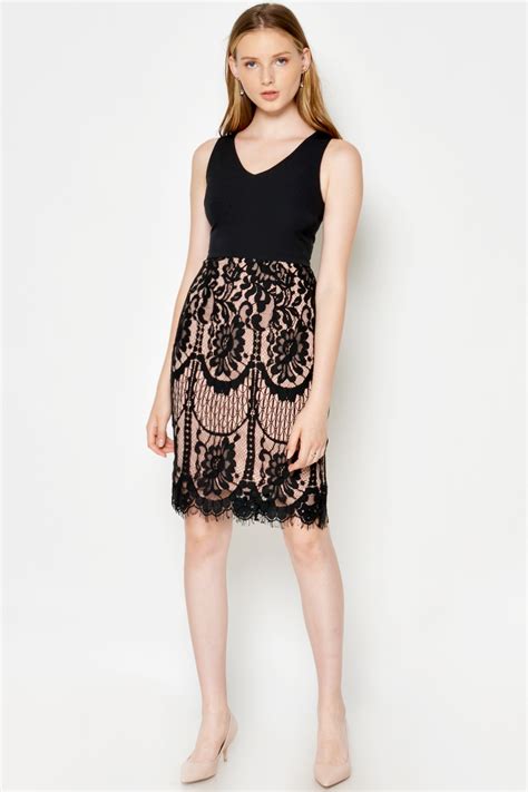 shantelle lace dress black shopperboard
