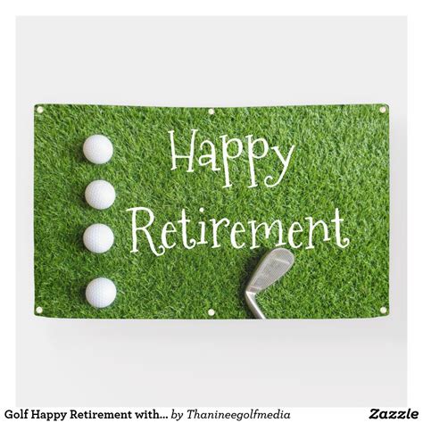 golf happy retirement  golf balls  green banner   happy retirement retirement