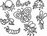 Bugs Coloring Insects Cartoon Cute Pages Lot Children Funny Kids Style Book Template Illustration Theme Vector Dreamstime sketch template
