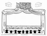 Stage Coloring Theatre Pages Drama Color Template Curtain Class Curtains sketch template