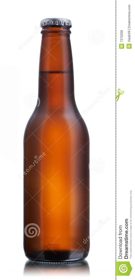 Brown Beer Bottles Collection Different Type With Blank White Label On