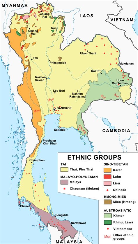 ethnic map of thailand 1974 asia map map historical maps