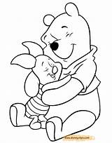 Pooh Coloring Winnie Piglet Pages Hugging Color Disneyclips Friends Tigger Funstuff sketch template