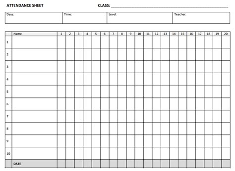 attendance sheet template  attendance sheet attendance sheet