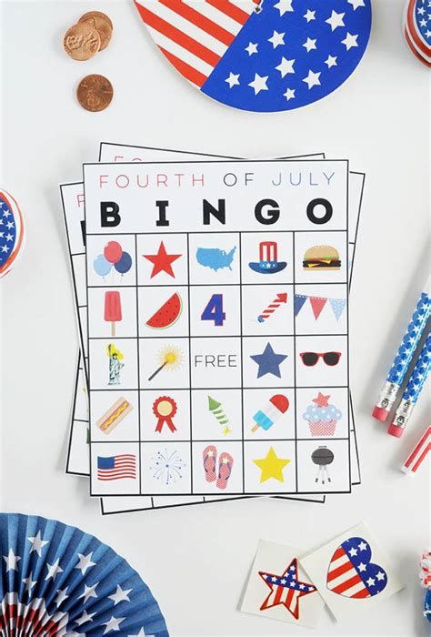 printable fourth  july bingo scrap booking