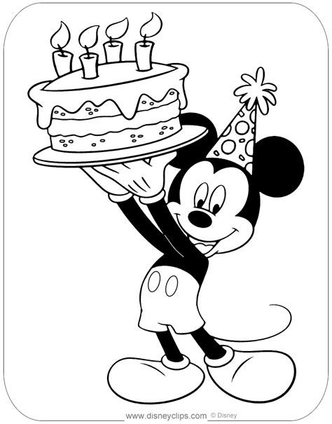 mickey mouse birthday coloring pages disneyclipscom