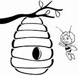 Beehive Tree Hanging Coloring Cartoon Pages Cute Drawing Seven Fun sketch template