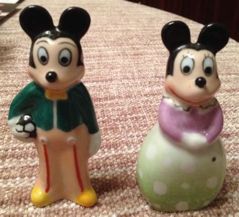 Mickey Mouse And Minnie Mouse Ceramic Figurines