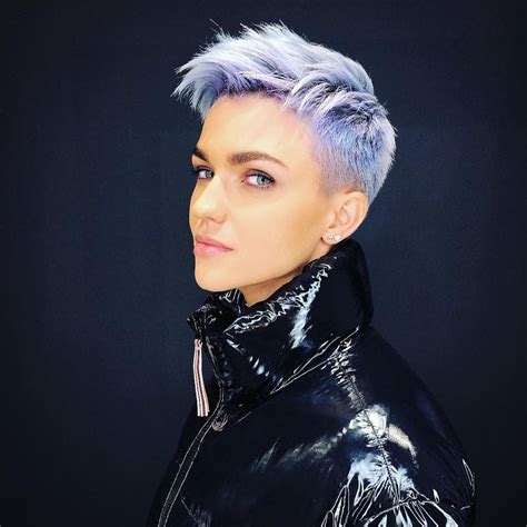 Ruby Rose In Violet With Images Super Short Hair