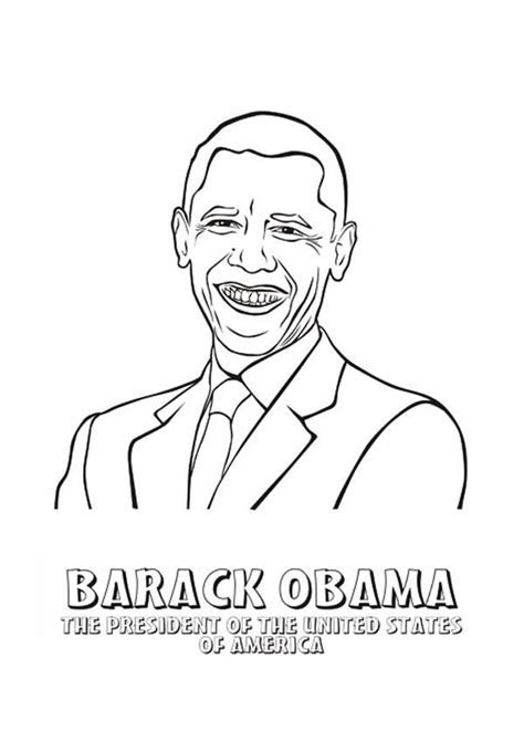 barack obama president   united states  america coloring page