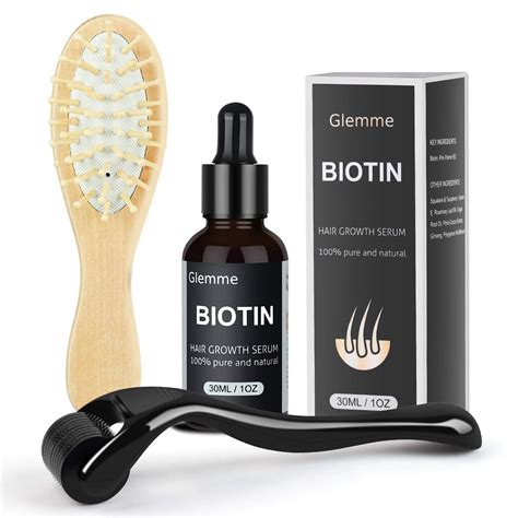 glemme biotin hair growth products kit microneedle derma
