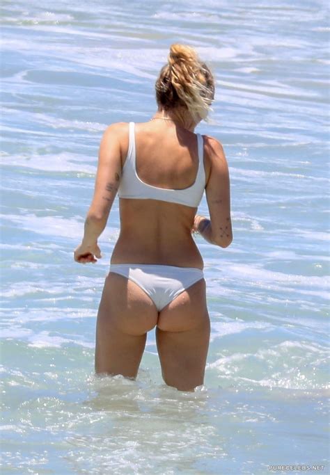 Miley Cyrus Paparazzi White Bikini Photos