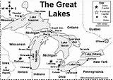 Lakes Great Map Blank Geography Lake Usa Quiz Cities Midwest States Learning Canada Region Enchanted Kids Michigan Lesson Sheet Fill sketch template