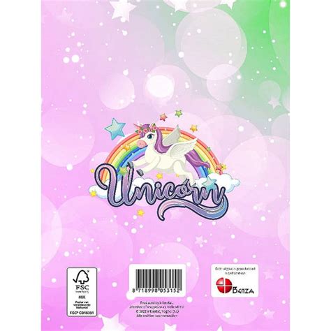 unicorn vriendenboekje hardcover met glitter  bladzijden blokker