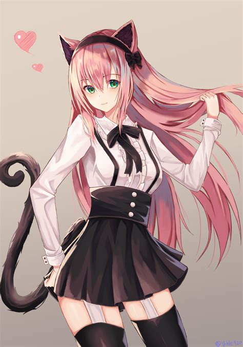 pink haired catgirl [original] r awwnime