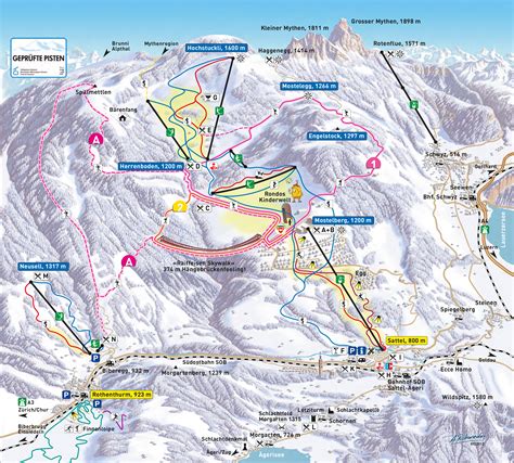 sattel hochstuckli piste map plan  ski slopes  lifts onthesnow
