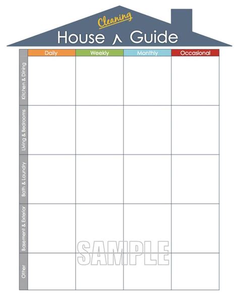house cleaning guide printable  fillable organizing  etsy