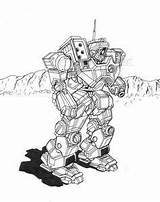 Mech Robots War Mechwarrior Mecha sketch template