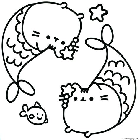 printable  kitty mermaid coloring pages perfect coloring pages