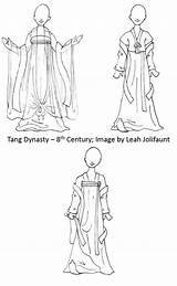 Chinese Clothing Dynasty Tang Costume Century Sketch sketch template