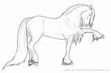 Horse Coloring Pages Gypsy Lineart Vanner Spanish Walk Horses Deviantart Shire Draft Drawings Friesian Outline Minták Template Ló Easy Lovak sketch template