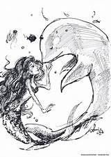 Ausmalbilder Delfin Meerjungfrau sketch template