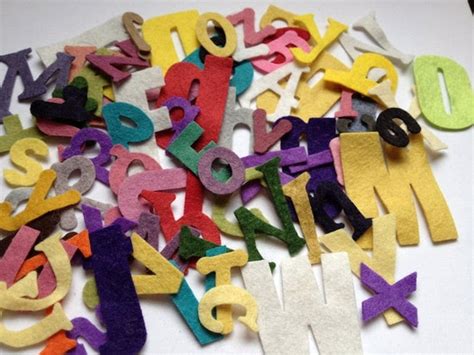 Wool Felt Alphabet Letters 78 Random Size And Colored 2609