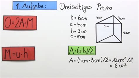 volumen und oberflaeche von prismen mathematik  lernen