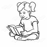 Girl Reading Book Sitting Clipart Clip Abeka sketch template