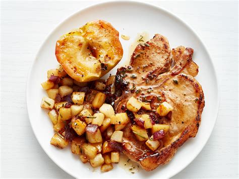 pork chops with baked apples recipe food network recipes pork