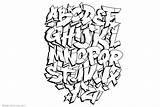Coloring Pages Graffiti Alphabet Drawing Printable Adults Kids Color Print sketch template