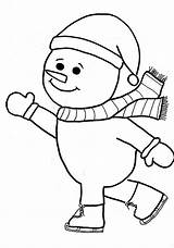 Skating Coloring Snowman Ice Pages Clipart Christmas Color Library Popular Books sketch template
