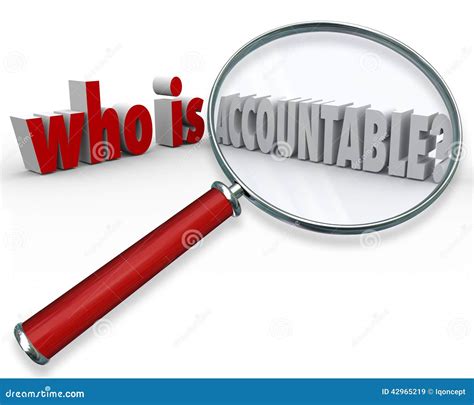 accountable words magnifying glass credit blame stock illustration illustration