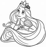 Coloring Rapunzel Pages Tangled Princess Cute Print Printable Drawing Face Pdf Baby Disney Color Kids Cinderella Getcolorings Online Getdrawings Dotted sketch template