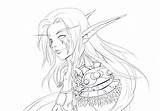 Warcraft Druid Elves Drachen Lineart Sketchite sketch template