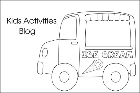 ice cream truck printable coloring page  svg file  cricut