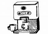 Coffee Maker Machine Coloring Clipart Pages Small Clip Vector Edupics sketch template