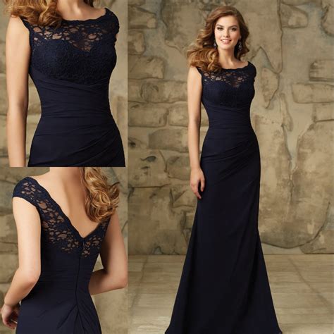 2015 elegant dresses for teens bridesmaid dark navy chiffon party dress for wedding party in